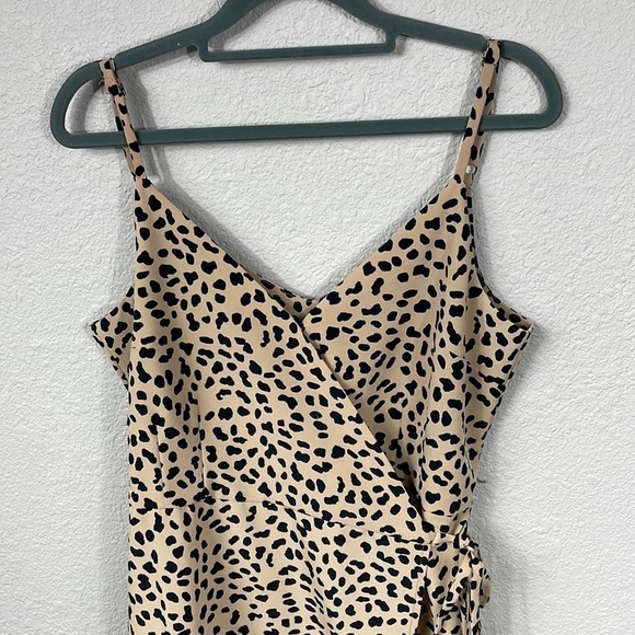 Sanctuary Wrap It Up Dress Leopard Print Mini Summer Party Sz L - Picture 5 of 12